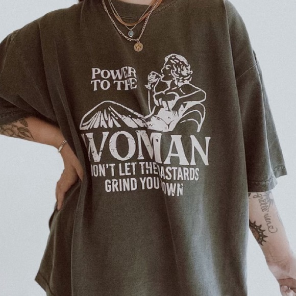 Tops - Power to the Woman oversized tee shirt